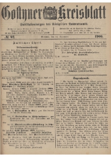 Gostyner Kreisblatt 1900.11.14 Nr 92