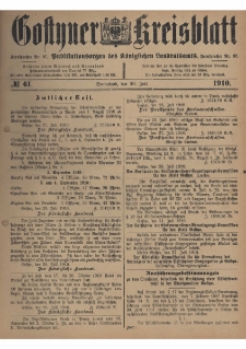 Gostyner Kreisblatt 1910.07.30 Nr 61