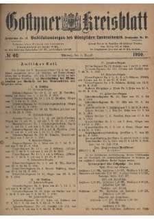 Gostyner Kreisblatt 1910.08.03 Nr 62