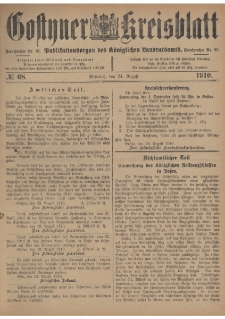 Gostyner Kreisblatt 1910.08.24 Nr 68