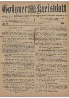 Gostyner Kreisblatt 1910.09.24 Nr 77