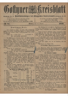 Gostyner Kreisblatt 1910.10.19 Nr 84