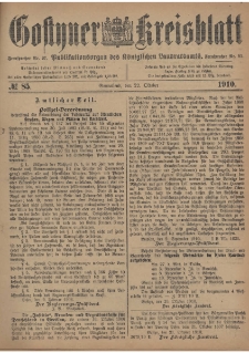 Gostyner Kreisblatt 1910.10.22 Nr 85
