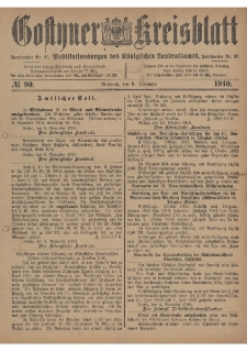 Gostyner Kreisblatt 1910.11.09 Nr 90