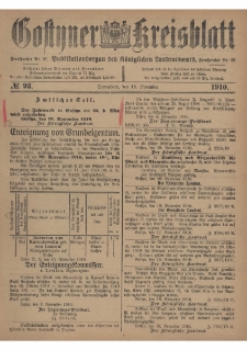 Gostyner Kreisblatt 1910.11.19 Nr 93