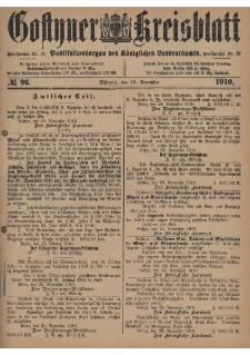 Gostyner Kreisblatt 1910.11.30 Nr 96