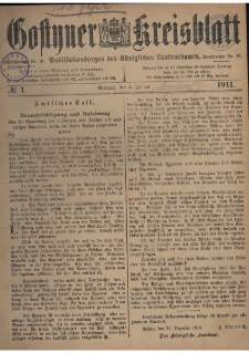 Gostyner Kreisblatt 1911.01.04 Nr 1