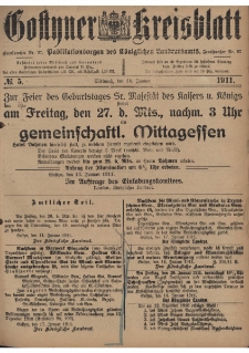 Gostyner Kreisblatt 1911.01.18 Nr 5