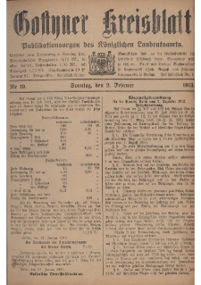Gostyner Kreisblatt 1913.02.03 Nr 10