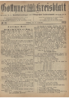 Gostyner Kreisblatt 1912.09.25 Nr 77