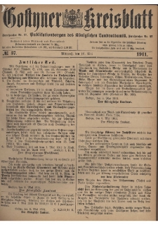 Gostyner Kreisblatt 1911.05.10 Nr 37