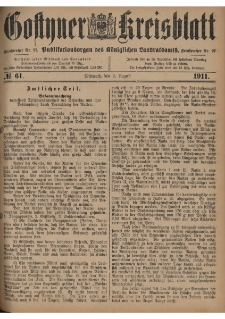 Gostyner Kreisblatt 1911.08.02 Nr 61