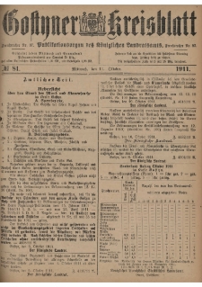 Gostyner Kreisblatt 1911.10.11 Nr 81