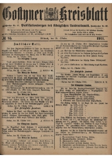 Gostyner Kreisblatt 1911.10.25 Nr 85
