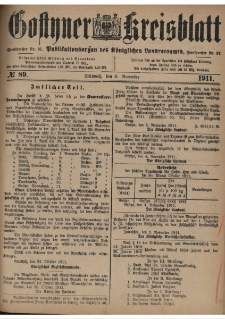 Gostyner Kreisblatt 1911.11.08 Nr 89