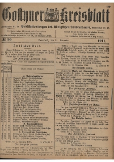 Gostyner Kreisblatt 1911.11.11 Nr 90