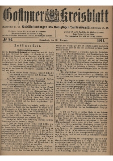 Gostyner Kreisblatt 1911.11.18 Nr 92