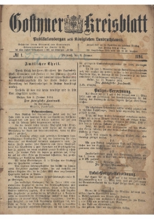 Gostyner Kreisblatt 1894.01.03 Nr 1