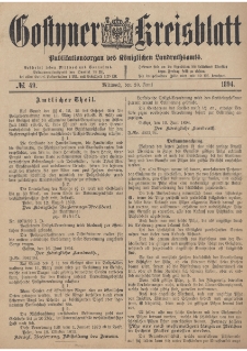 Gostyner Kreisblatt 1894.06.20 Nr 49
