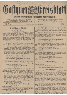 Gostyner Kreisblatt 1894.09.15 Nr 74
