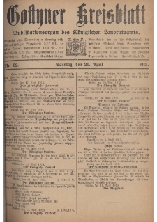 Gostyner Kreisblatt 1913.04.20 Nr 32