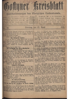 Gostyner Kreisblatt 1913.04.27 Nr 34