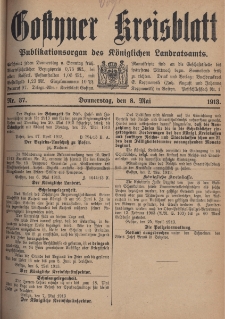 Gostyner Kreisblatt 1913.05.08 Nr 37