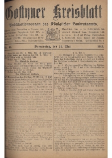 Gostyner Kreisblatt 1913.05.22 Nr 41