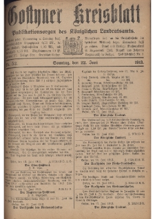 Gostyner Kreisblatt 1913.06.22 Nr 52