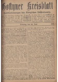 Gostyner Kreisblatt 1913.06.29 Nr 57