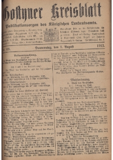 Gostyner Kreisblatt 1913.08.07 Nr 68