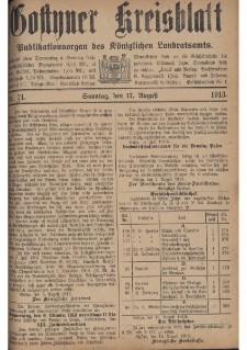 Gostyner Kreisblatt 1913.08.17 Nr 71