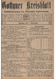 Gostyner Kreisblatt 1913.09.07 Nr 77
