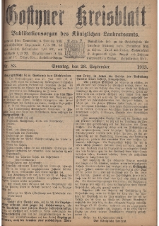 Gostyner Kreisblatt 1913.09.28 Nr 83
