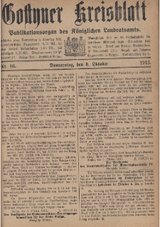 Gostyner Kreisblatt 1913.10.09 Nr 86