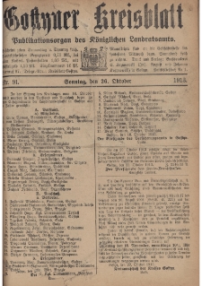 Gostyner Kreisblatt 1913.10.26 Nr 91