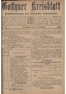 Gostyner Kreisblatt 1913.11.09 Nr 95