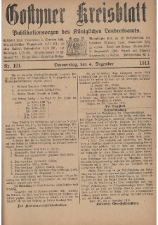 Gostyner Kreisblatt 1913.12.04 Nr 101