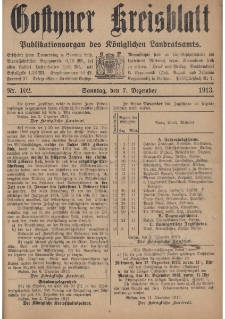 Gostyner Kreisblatt 1913.12.07 Nr 102