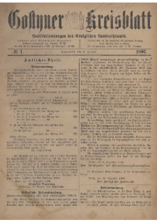 Gostyner Kreisblatt 1897.01.02 Nr 1
