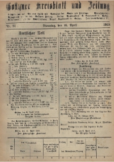 Gostyner Kreisblatt und Zeitung 1918.04.16 Nr 81