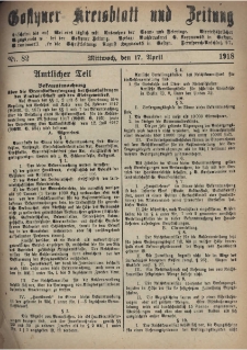 Gostyner Kreisblatt und Zeitung 1918.04.17 Nr 82