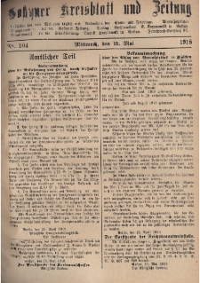 Gostyner Kreisblatt und Zeitung 1918.05.15 Nr 104