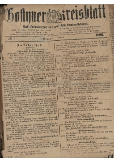 Gostyner Kreisblatt 1896.01.01 Nr 1