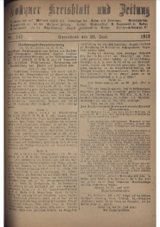 Gostyner Kreisblatt und Zeitung 1918.06.29 Nr 142