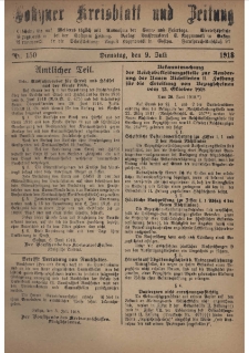 Gostyner Kreisblatt und Zeitung 1918.07.09 Nr 150