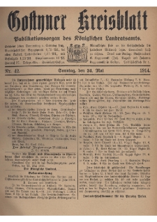 Gostyner Kreisblat 1914.05.24 Nr 42