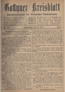 Gostyner Kreisblat 1914.07.09 Nr 55