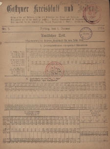 Gostyner Kreisblatt und Zeitung 1915.01.01 Nr 1