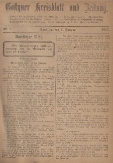 Gostyner Kreisblatt 1915.01.03 Nr 2
